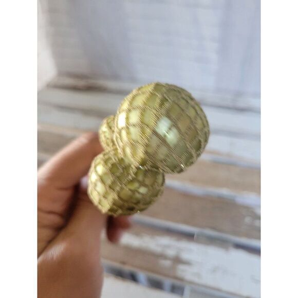 Green Glass mushroom clip-on ornament Xmas unique tree - Picture 5 of 7